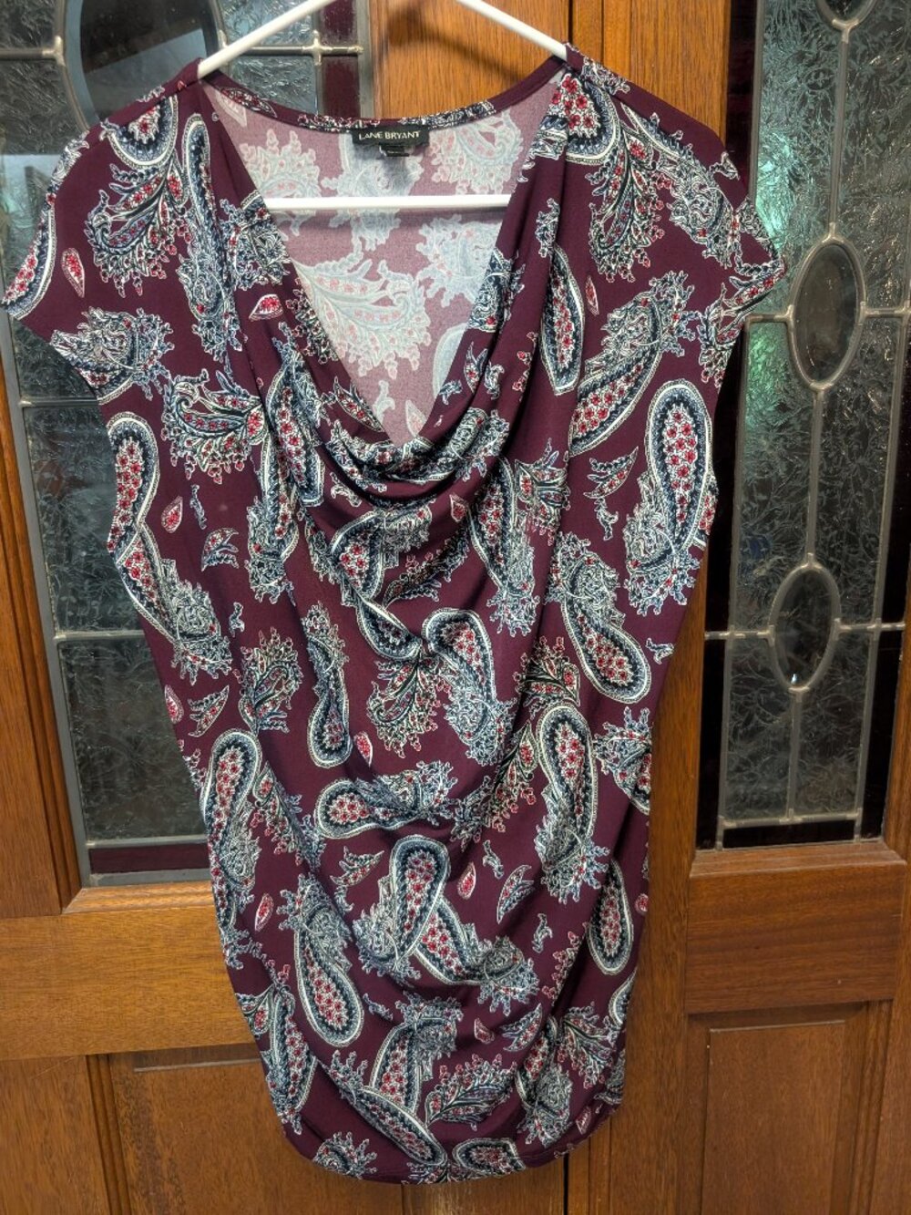Womens cap sleeve cowl neck top, size 14-16
